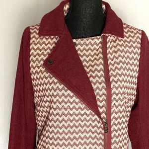 HP Anthro Brand Paramita Maroon Beige Lined Coat S